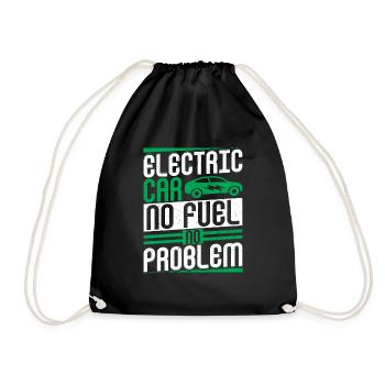 Electric Car No Fuel No Problem EV Driver Electric - Turnbeutel - Schwarz - Vorne