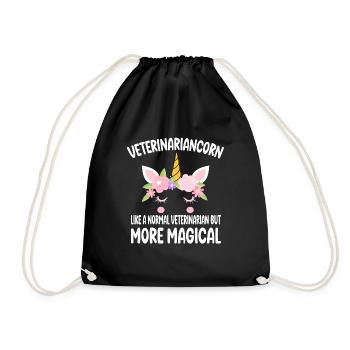 Funny Veterinariancorn Veterinarian Gifts - Drawstring Bag - black - Front