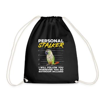 Molina Parakeet Parrot Bird Parakeet - Drawstring Bag - black - Front