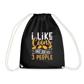 Few People, Many Coins: A Collector's Truth - Drawstring Bag - black - Front