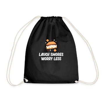 Laugh Smores Worry Less Glamping Backpacking - Drawstring Bag - black - Front
