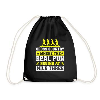 Run Country Runner and XC Coach - Unique Cross - Drawstring Bag - black - Front