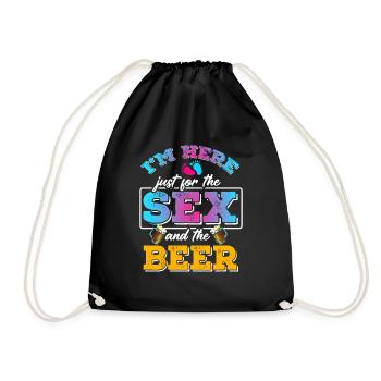 I'm just here for the beer - Drawstring Bag - black - Front