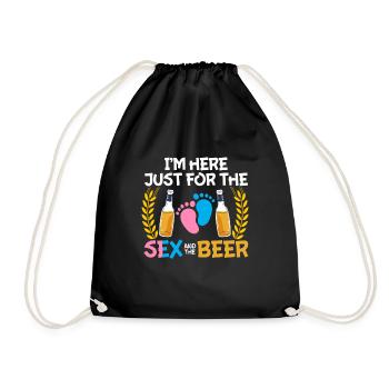 Ich Bin Nur Für Den Sex Und Das Bier Hier - Turnbeutel - Schwarz - Vorne