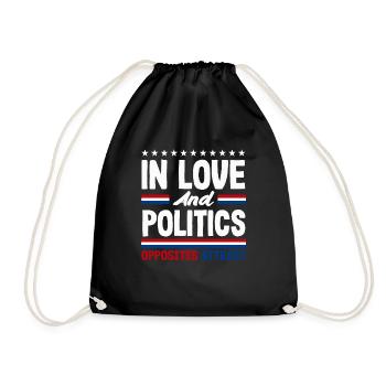 In Love And Politics Unity Patriotic American - Drawstring Bag - black - Front