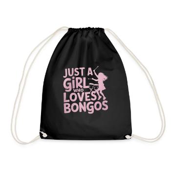 Bongo Musik Geschenk - Turnbeutel - Schwarz - Vorne