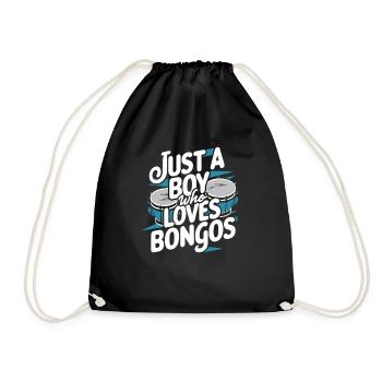 Bongo Musik Geschenk - Turnbeutel - Schwarz - Vorne