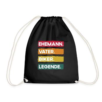 Husband Father Biker Legend Father's Day - Drawstring Bag - black - Front