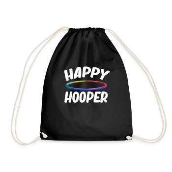 Happy Hooper Hooping Jugglers Gymnastic Baton - Drawstring Bag - black - Front