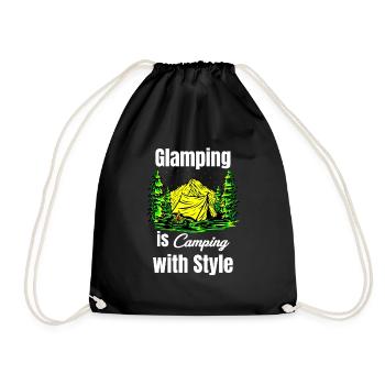 Glamping Ist Camping Mit Stil Glamper Hiker - Turnbeutel - Schwarz - Vorne