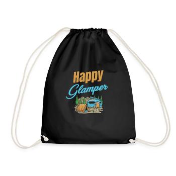 Happy Glamper Funny Hiker Adventure S'mores - Turnbeutel - Schwarz - Vorne