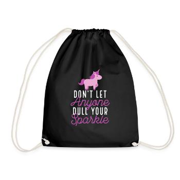Ne laissez personne ternir votre licorne arc-en-ciel scintillante - Sac de sport léger - noir - Devant