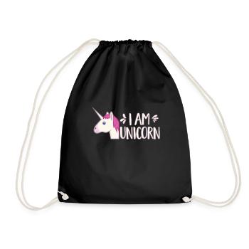 Je suis une licorne arc-en-ciel Magical Girl Licorne mignonne - Sac de sport léger - noir - Devant