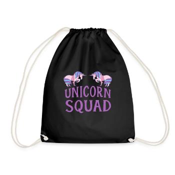Licorne Squad Drôle Magique Arc-en-ciel Licorne Mignon - Sac de sport léger - noir - Devant