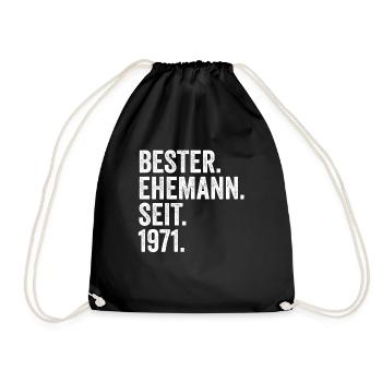 Valentinstag Bester Ehemann Seit 1971 - Turnbeutel - Schwarz - Vorne