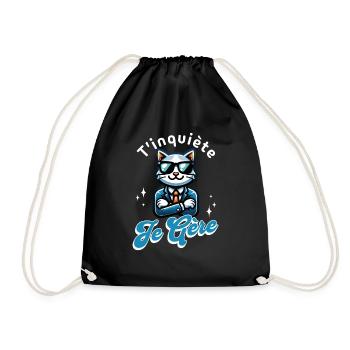 Keine Sorge, ich schaffe coolen Katzengeschenk Humor - Turnbeutel - Schwarz - Vorne