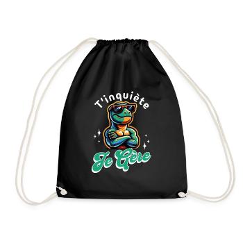 T'inquiète Je Gère T-rex Cool Cadeau Dinosaure - Sac de sport léger - noir - Devant