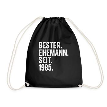 Valentinstag Bester Ehemann Seit 1985 - Turnbeutel - Schwarz - Vorne