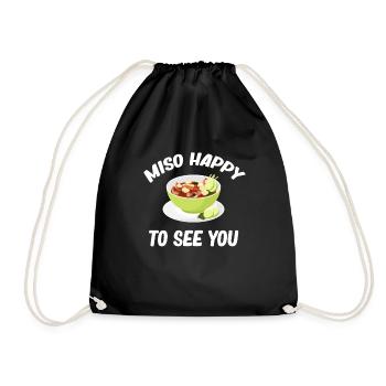 Miso Happy To See You Asian Chinese - Drawstring Bag - black - Front