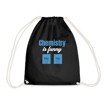 Chemistry is funny. He He Science Periodic - Drawstring Bag - black - Front