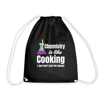 Chemistry is like cooking (just not the spoon - Drawstring Bag - black - Front