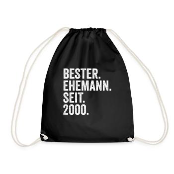 Valentinstag Bester Ehemann Seit 2000 - Turnbeutel - Schwarz - Vorne