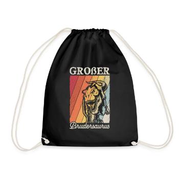 Big Brother Gift Brudersaurus T Rex Dino Bro - Drawstring Bag - black - Front