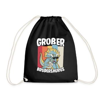 Großer Bruder Geschenk Brudersaurus T Rex Dino Bru - Turnbeutel - Schwarz - Vorne