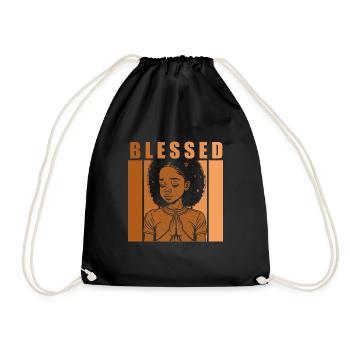 African American Christ Jesus Black Women - Drawstring Bag - black - Front