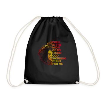 African American Christ Jesus Black Women - Drawstring Bag - black - Front