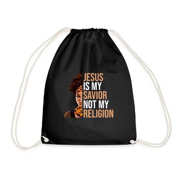 African American Christ Jesus Black Women - Drawstring Bag - black - Front