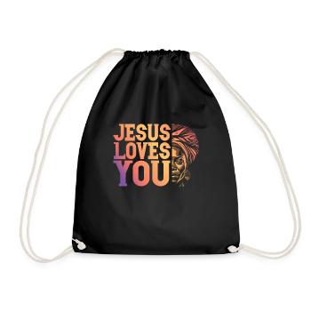 African American Christ Jesus Black Women - Drawstring Bag - black - Front