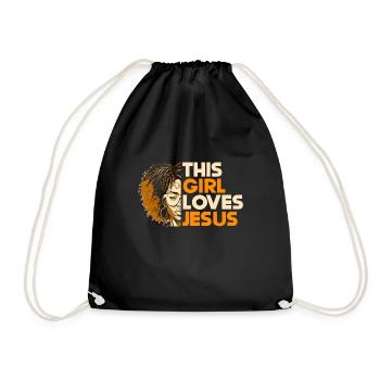 African American Christ Jesus Black Women - Drawstring Bag - black - Front