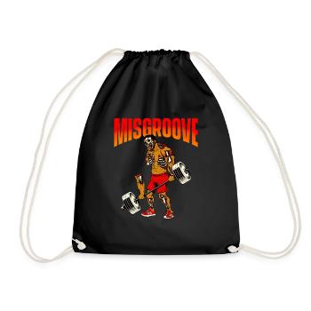 Misgroove - Fitnessstudio Gewichtheben Bodybuilding - Turnbeutel - Schwarz - Vorne