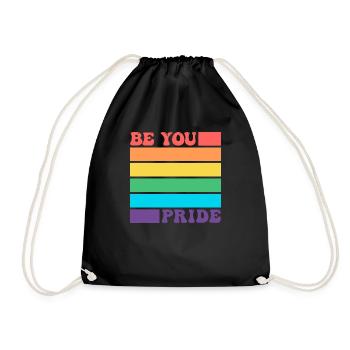 Sei du LGBTQ Schwul Lesbisch Pride Verbündeter Regenbogenflagge - Turnbeutel - Schwarz - Vorne