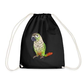 Molina Parakeet Parrot Bird Parakeet - Drawstring Bag - black - Front