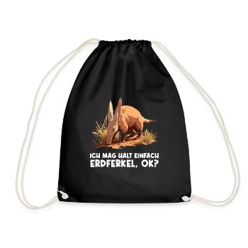 Erdferkeln Erdferkel - Turnbeutel - Schwarz - Vorne