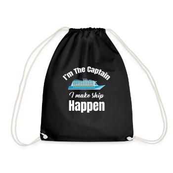 I'm the captain I'm on a - Drawstring Bag - black - Front