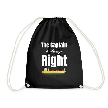 The captain is always right. Ship cruise, - Drawstring Bag - black - Front