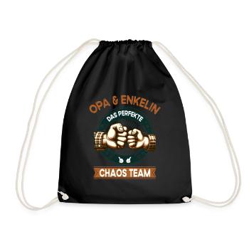 Grand-père et petite-fille grand-père parfait de l’équipe du chaos - Sac de sport léger - noir - Devant