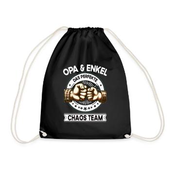 Grand-père et petite-fille grand-père parfait de l’équipe du chaos - Sac de sport léger - noir - Devant