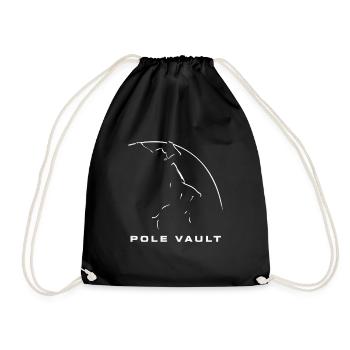 Stabhochspringer-Geschenk - Turnbeutel - Schwarz - Vorne