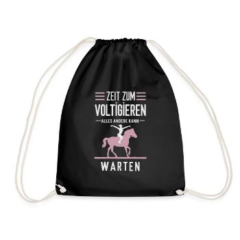 Loves Horse Vaulting Gift - Drawstring Bag - black - Front