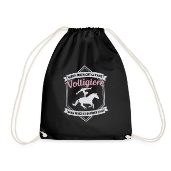Loves Horse Vaulting Gift - Drawstring Bag - black - Front