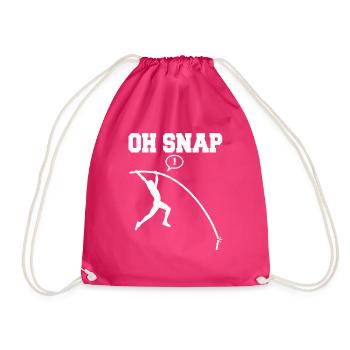 Stabhochspringer-Geschenk - Turnbeutel - Fuchsia - Vorne