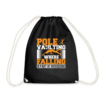 Stabhochspringer-Geschenk - Turnbeutel - Schwarz - Vorne
