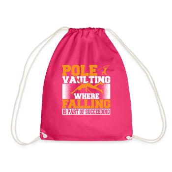 Stabhochspringer-Geschenk - Turnbeutel - Fuchsia - Vorne