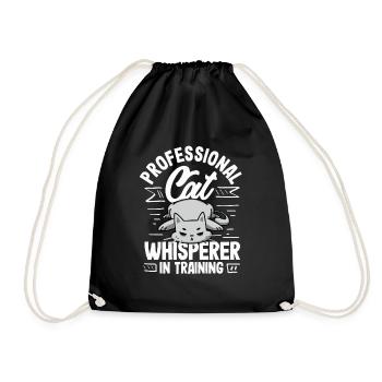Chuchoteur de chat professionnel en formation - Drôle - Sac de sport léger - noir - Devant