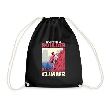 Klettern Mountain Boulder Climble Kletterer - Turnbeutel - Schwarz - Vorne