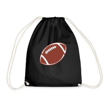 American Football Tshirt Men's Kids Football - Drawstring Bag - black - Front